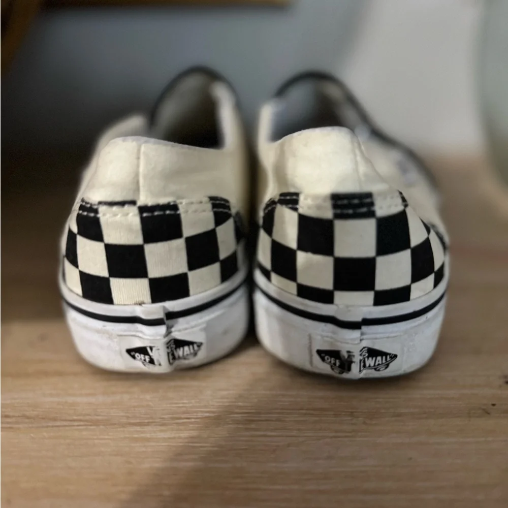 Vans Black and White Checkerboard Slip-Ons - Picture 3 of 7